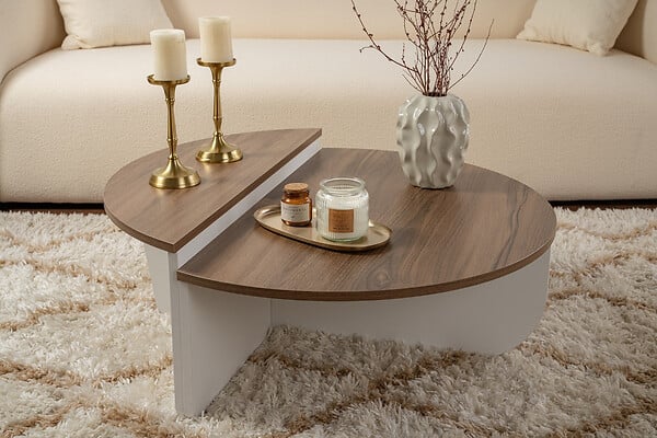HABITAT ET JARDIN - Table basse en bois "Orion" 90 x 60 x 30 cm - Noyer - large