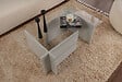HABITAT ET JARDIN - Table basse en verre "Vetrino" 105 x 65 x 40 cm - Gris - vignette