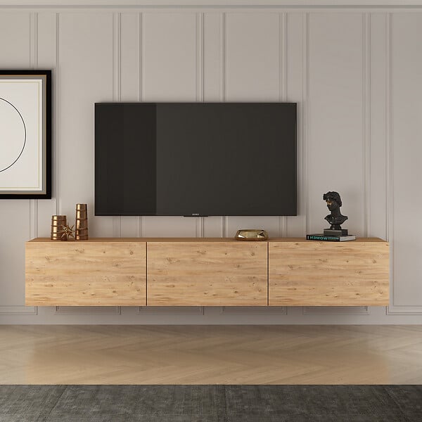 HABITAT ET JARDIN - Meuble TV en bois "West" 150 x 32 x 30 cm - Pin atlantique - large