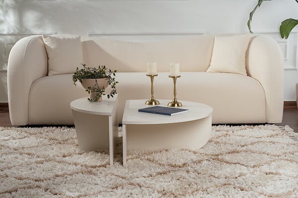 HABITAT ET JARDIN - Table basse en bois "Orion" 90 x 60 x 30 cm - Blanc de bois - large