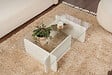 HABITAT ET JARDIN - Table basse en verre "Flavio" 105 x 65 x 30 cm - Bois blanc - vignette