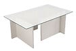 HABITAT ET JARDIN - Table basse en verre "Vetrino" 105 x 65 x 40 cm - Bois blanc - vignette
