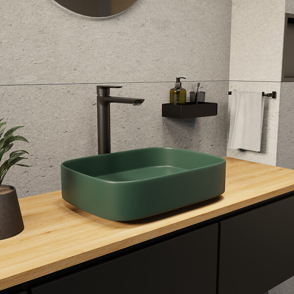 CERAMIA - PixL 50x37,5x13,5 cm vasque à poser + Swiss Aqua Technologies Mood mitigeur lavabo XL + Ceramia PixL bonde (CEPX49GEMSAT285C) - large
