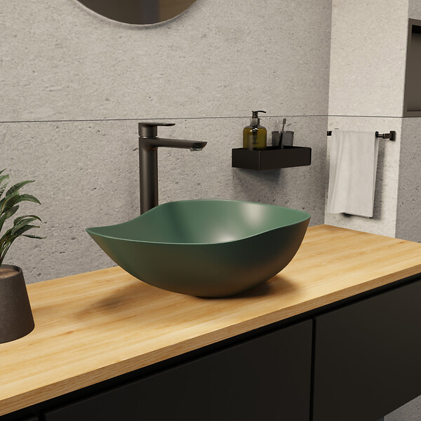 CERAMIA - PixL 51x38x19 cm vasque à poser + Swiss Aqua Technologies Mood mitigeur lavabo XL + Ceramia PixL bonde (CEPX505GEMSAT285C) - large
