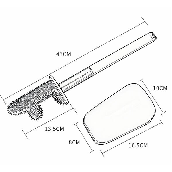 SWISS AQUA TECHNOLOGIES - Brosse WC légère adhésive, murale ou à poser, sans perçage, plastique, blanc mat (SATDSTETKA3M) - large