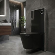 SWISS AQUA TECHNOLOGIES - Glass pack WC bâti-support avec plaque de commande + WC suspendu Ceramia sans bride avec abattant SoftClose (STGLBCE14BMT01-FR) - vignette