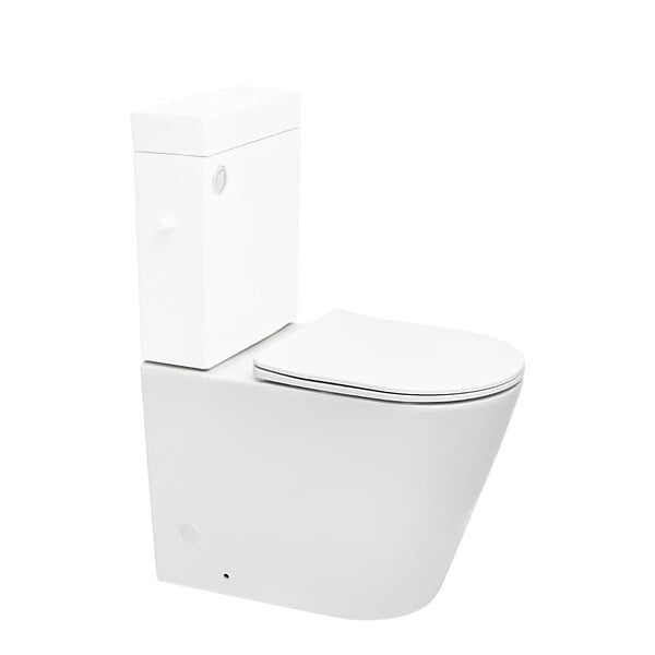 SWISS AQUA TECHNOLOGIES - Swiss Aqua Technologies Brevis cuvette WC à poser sans bride en céramique – compatible PMR – blanc - réservoir non fourni - ATBRE34M) - large