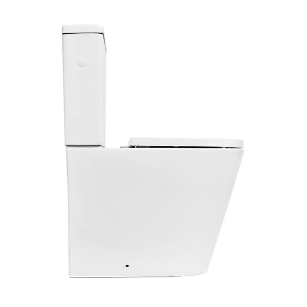 SWISS AQUA TECHNOLOGIES - Brevis Combi WC à poser sans bride en céramique avec abattant SoftClose, blanc (SATBRE32) - large