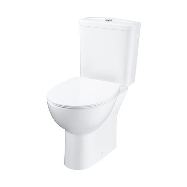 GROHE - Bau Ceramic ensemble WC à poser complet sans bride avec abattant ultra-fin SoftClose, blanc (39904000) - large