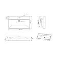 NATUREL - Naturel Stilla 81x46x6,5 cm lavabo en céramique pour meubles, avec trop-plein, blanc (VERSO80) - vignette