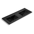 NATUREL - Naturel Lavabo double Modena noir mat 121×46×17,5 cm pour meuble 120 cm en céramique – 2 trous, avec trop-plein (M12046BKM) (M12046BKM) - vignette