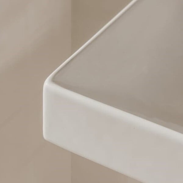 ROCA - Ona 120x46x16 cm lavabo suspendu double vasque en céramique, 2 trous de robinetterie au milieu, trop-plein, blanc (A32768B000) - large