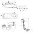 KALDEWEI - Eurowa 170x70x39 cm baignoire rectangulaire 178 L en acier émaillé + pieds + vidage + siphon, blanc alpin (KW312-SETP6) - vignette