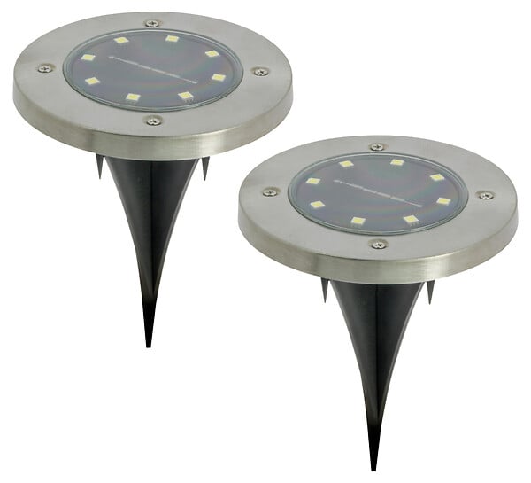EZ SOLAR - EZ SOLAR Pack de 2 spots solaires encastrables 2 x 12 lumens - large