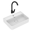 IDEAL STANDARD - Strada II lavabo 600x430 mm 1 trou + Siko S-Line Pro mitigeur avec bec tournant, noir (T300001SBSLPRO280C) - vignette