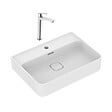 IDEAL STANDARD - Strada II Lavabo 600x430 mm 1 trou + Swiss Aqua Technologies mitigeur lavabo haut, sans tirette, chrome (T300001SATBSF285) - vignette