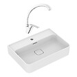 IDEAL STANDARD - Strada II lavabo 600x430 mm 1 trou + Ideal Standard S-Line Pro mitigeur avec bec pivotant, chrome (T300001SBSLPRO281) - vignette