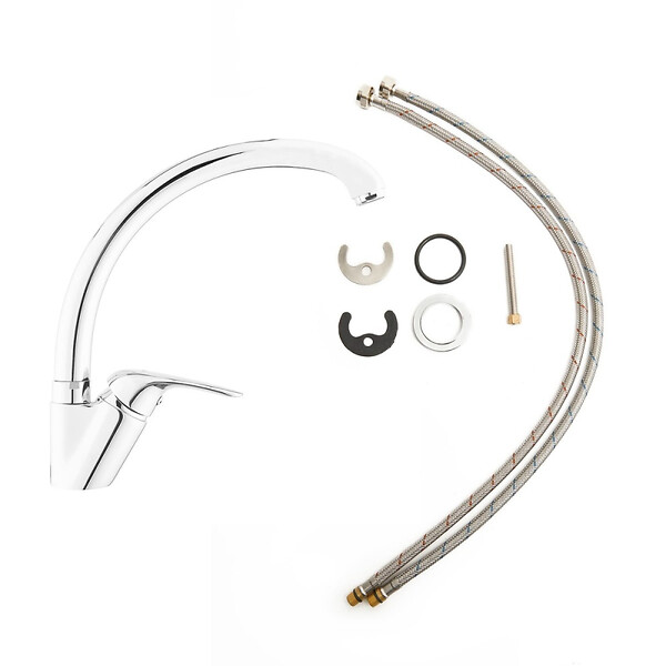 IDEAL STANDARD - Strada II lavabo 600x430 mm 1 trou + Ideal Standard S-Line Pro mitigeur avec bec pivotant, chrome (T300001SBSLPRO281) - large