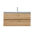 SWISS AQUA TECHNOLOGIES - Meuble salle de bain suspendu 99 x 50 x 45 cm – 2 tiroirs – lavabo en marbre coulé – chêne mat – B-Way (BWAY2100OAKU) - vignette