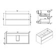 SWISS AQUA TECHNOLOGIES - Meuble salle de bain suspendu 99 x 50 x 45 cm – 2 tiroirs – lavabo en marbre coulé – chêne mat – B-Way (BWAY2100OAKU) - vignette