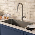 CERAMIA - Timeless 68x45x21 cm évier encastrable inox 304 + mitigeur inox avec douchette extractible, gun metal brossé (TMLKST-6845BGM-M2) - vignette