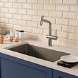 CERAMIA - Timeless 68x45x21 cm évier sous plan inox 304 + mitigeur inox avec douchette extractible, gun metal brossé (TMLKSU-6845BGM-M1) - vignette