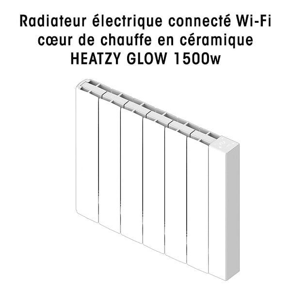 BATILEC - Radiateur céramique Heatzy connecté WiFi 1500W - Cœur de chauffe céramique - Confort thermique optimal - large