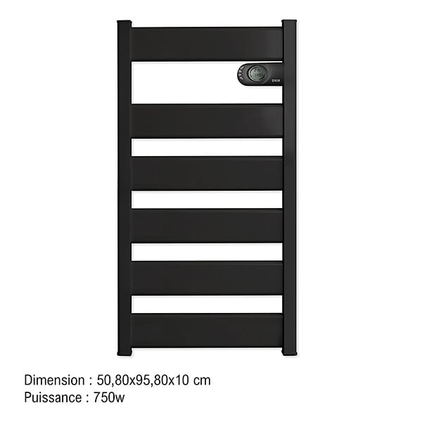 BATILEC - HJM Sèche-serviette LYSA à inertie céramique 750W – Anthracite-Fabriqué en Espagne - large