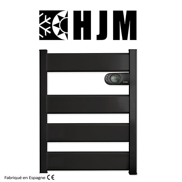 BATILEC - HJM Sèche-serviettes LYSA à inertie céramique 500W - Anthracite - Fabriqué en Espagne - large