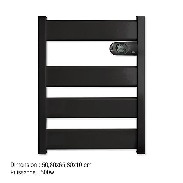 BATILEC - HJM Sèche-serviettes LYSA à inertie céramique 500W - Anthracite - Fabriqué en Espagne - large