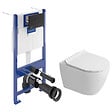 VILLEROY & BOCH - Pack WC bâti-support sol-mur + WC sans bride Ceramia PixL avec abattant SoftClose + plaque noir (VBCEPXWT01-FR) - vignette
