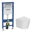 GEBERIT - Duofix pack WC bâti-support + WC suspendu sans bride Ceramia avec abattant SoftClose + plaque (GEBCE14WT01-FR) - vignette
