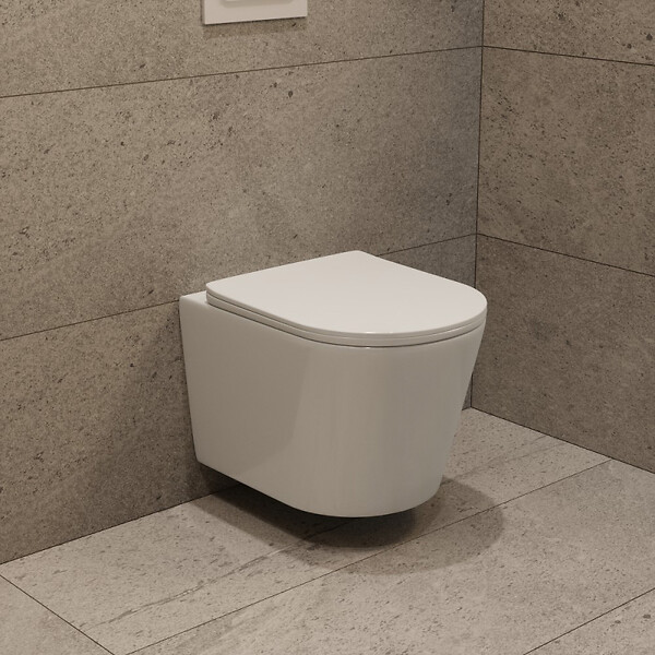 GEBERIT - Duofix pack WC bâti-support + WC suspendu sans bride Ceramia avec abattant SoftClose + plaque (GEBCE14WT01-FR) - large