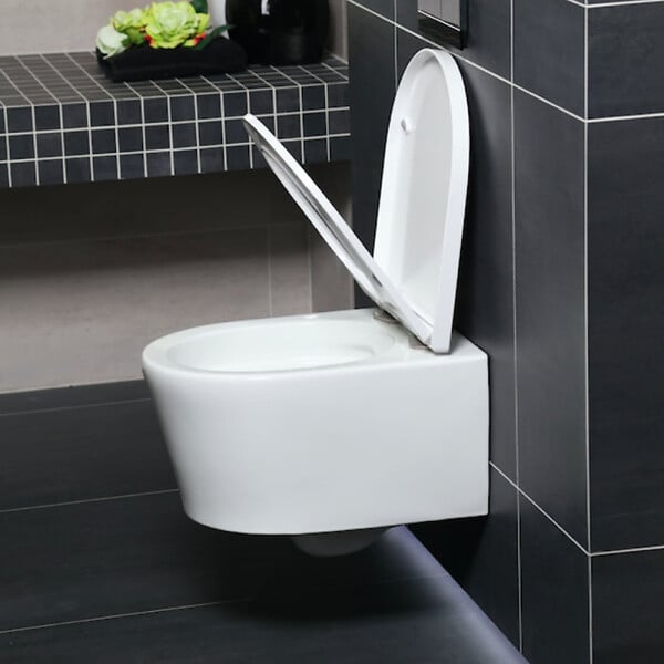 GROHE - Pack WC Bâti-support Rapid SL + WC SAT sans bride + Abattant SoftClose + Plaque chrome + Set d'habillage (ARENASATSB) - large