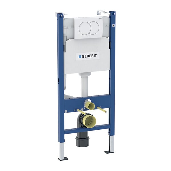 GEBERIT - Duofix Pack WC bâti-support + WC suspendu sans bride avec abattant SoftClose Ceramia + plaque blanche (GEBCE14WT01MAN-FR) - large