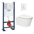 GROHE - Pack WC Rapid SL autoportant + WC sans bride SAT Brevis + Abattant ultra-fin SoftClose + Plaque blanche (ProjectBrevis-3-SP) - vignette