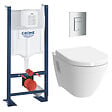 GROHE - Pack WC Bâti Rapid SL Autoportant + Cuvette Vitra S50 + Abattant soft close + Plaque chrome (ProjectS50softclose-1-SP) - vignette