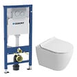 GEBERIT - Dofix pack WC bâti-support + WC suspendu sans bride Ceramia PixL avec abattant SoftClose + plaque chrome (GEBCEPXWT010-FR) - vignette