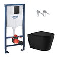 GROHE - Rapid SL pack WC bâti-support + WC sans bride Ceramia avec abattant SoftClose + plaque noir mat (GRRCE14BMT01-FR) - vignette