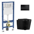 GEBERIT - Duofix pack WC bâti-support + WC suspendu Ceramia sans bride avec abattant SoftClose + plaque noir mat (GEBCE14BMT01MAN-FR) - vignette
