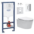 GROHE - Pack WC bâti support Solido 113cm + Cuvette SAT rimless fixations invisibles + Abattant softclose + Plaque chrome (ARENASATFS) - vignette