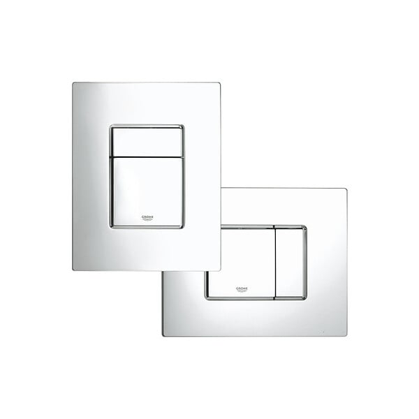 GROHE - Pack WC Bâti autoportant + WC sans bride Vortex SAT + Abattant softclose + Plaque Chrome - large