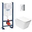 GROHE - Rapid SL pack WC bâti autoportant + WC suspendu sans bride Swiss Aqua Technologies + abattant + plaque (GRRSTINFWR02MAN-FR) - vignette