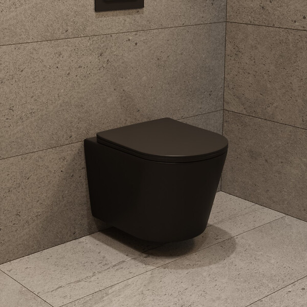 SWISS AQUA TECHNOLOGIES - Glass pack WC bâti-support avec plaque de commande + WC suspendu Ceramia sans bride avec abattant SoftClose (STGLWCE14BMT01-FR) - large