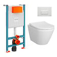 VITRA - Pack WC Bâti-support V-Fix Core + WC sans bride Integra, fixations invisibles + Plaque, Blanc Brillant (V-FixIntegraRimless-1) - vignette