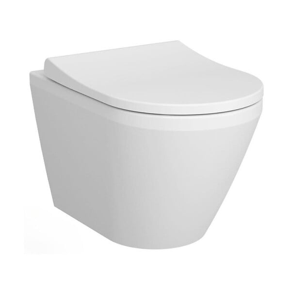 VITRA - Pack WC Bâti-support V-Fix Core + WC sans bride Integra, fixations invisibles + Plaque, Blanc Brillant (V-FixIntegraRimless-1) - large