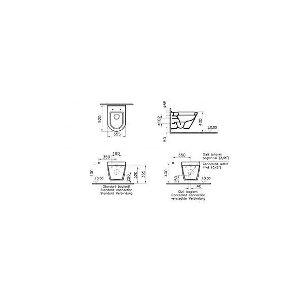 GROHE - Pack WC Rapid SL + cuvette VITRA S50 avec bride + abattant softclose + Plaque de commande Skate Chrome (GROHE-S50softclose) - large