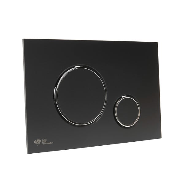 SWISS AQUA TECHNOLOGIES - Pack WC bâti-support autoportant + WC sans bride Ceramia PixL avec abattant SoftClose + plaque noir (STCEPXWT02-U) - large