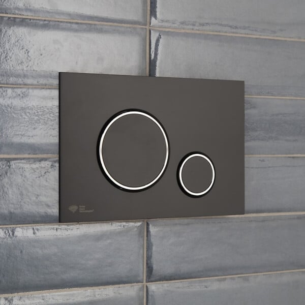 SWISS AQUA TECHNOLOGIES - Pack WC bâti-support + WC sans bride Ceramia PixL avec abattant SoftClose + plaque noir (STCEPXWT02-FR) - large