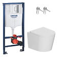 GROHE - Rapid SL Pack WC bâti-support + WC suspendu sans bride avec abattant SoftClose Ceramia + plaque (GRRCE14WT01FR-FS) - vignette
